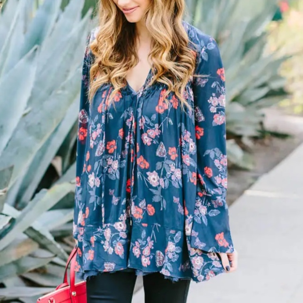 Free People Flowy Floral Tunic